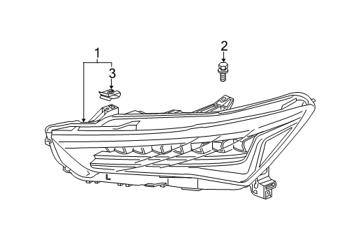 2019 Acura ILX Headlight Assembly , Left Diagram for 33150-T3R-306