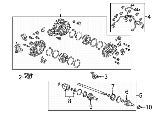 2022 Acura MDX Carrier Assembly , Rear Diagram for 41200-6LF-000