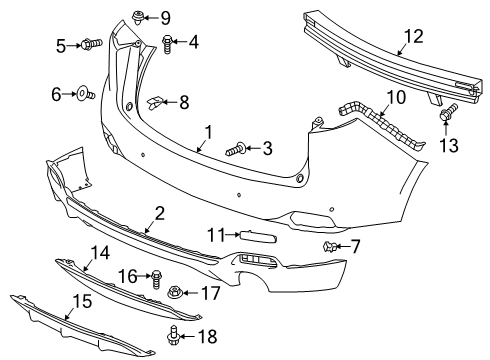 2022 Acura RDX Face, Rear Bumper Diagram for 04715-TJB-A20ZZ