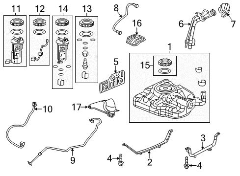 2022 Acura ILX Fuel System Components Diagram