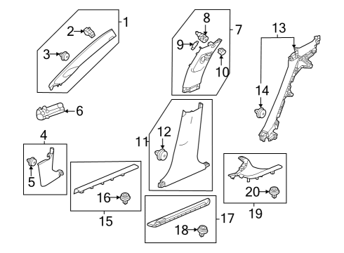 2024 Acura Integra Interior Trim - Pillars Diagram 2