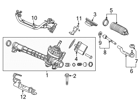 2022 Acura ILX Steering Column & Wheel, Steering Gear & Linkage Diagram 2