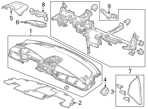 2023 Acura Integra Panel Nh900L Diagram for 77100-3S5-A10ZA