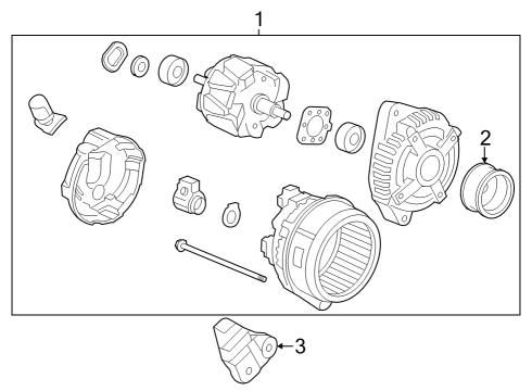 2022 Acura MDX Bracket, Alternator Diagram for 31113-6S9-A00