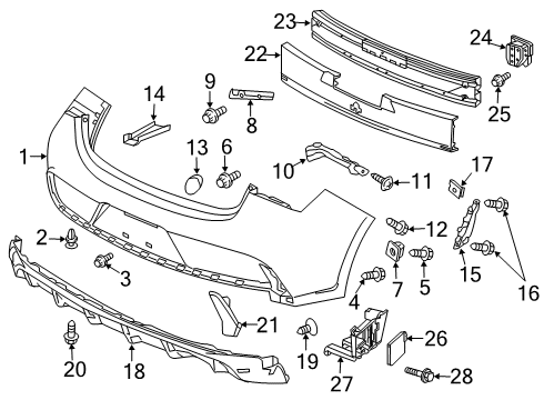 2019 Acura ILX Radar Sub-Assy., Left Diagram for 36936-T3R-A03