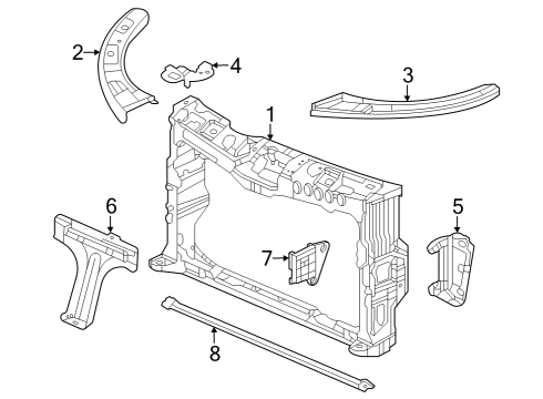 2023 Acura Integra Bulkhead, Front Diagram for 71411-3S5-A01