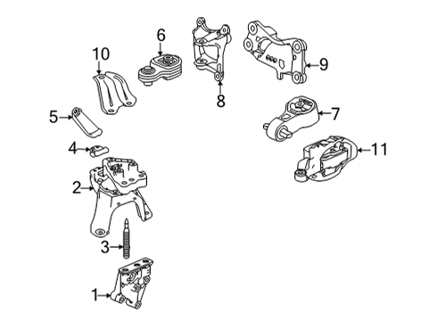 2023 Acura TLX Engine & Trans Mounting Diagram 1