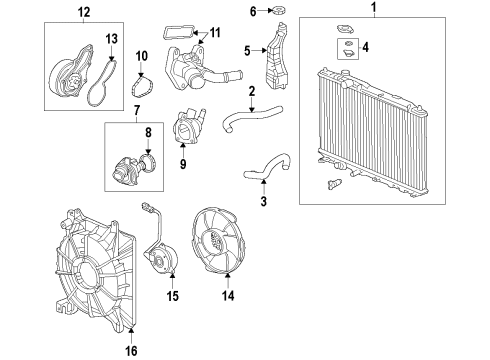 2022 Acura ILX Cooling System, Radiator, Water Pump, Cooling Fan Diagram 2