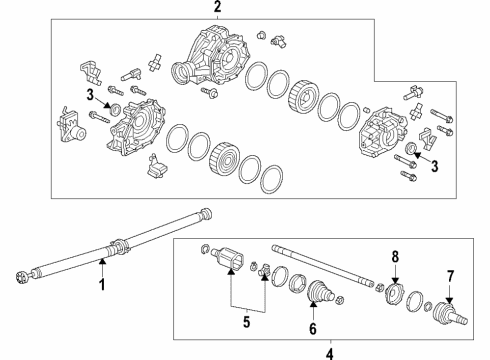 2023 Acura TLX Rear Axle, Axle Shafts & Joints, Drive Axles, Propeller Shaft Diagram