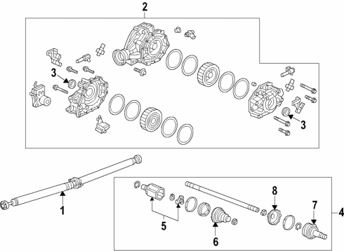 2022 Acura RDX Shaft, Propeller Diagram for 40100-TJB-A06