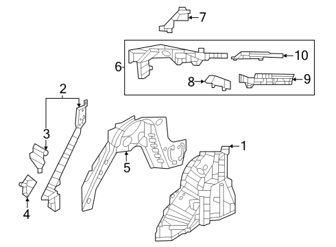 2023 Acura Integra Inner Structure - Quarter Panel Diagram