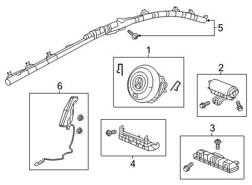 2022 Acura RDX SRS Unit Diagram for 77960-TJB-A12