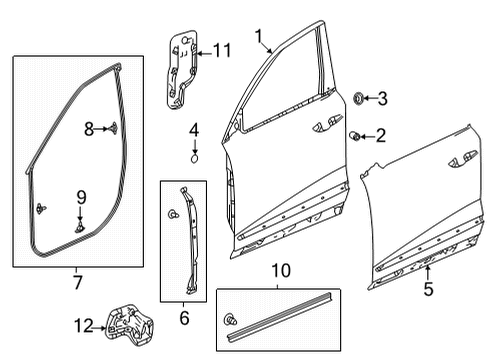 2023 Acura MDX Door & Components Diagram 1