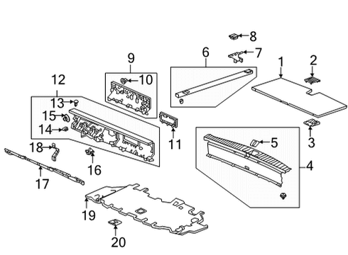 2024 Acura MDX Interior Trim - Rear Body Diagram