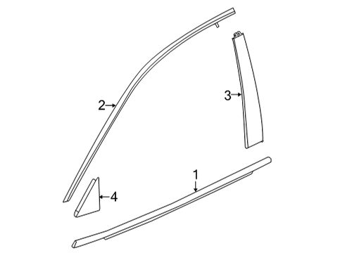 2023 Acura TLX Exterior Trim - Front Door Diagram