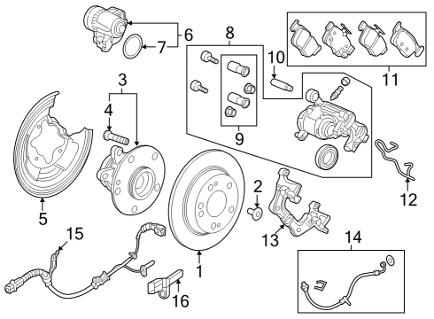 2023 Acura Integra Bearing Assembly , Rear Diagram for 42200-T20-A01