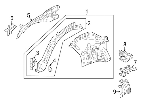 2023 Acura Integra Structural Components & Rails Diagram 2