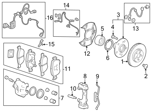 2023 Acura Integra Bearing, Front Hub Diagram for 44300-T20-A02