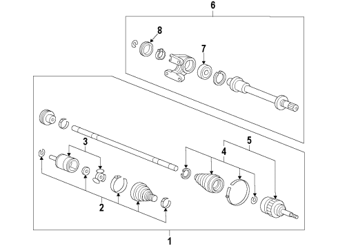 2022 Acura ILX Axle Shafts & Joints, Drive Axles Diagram