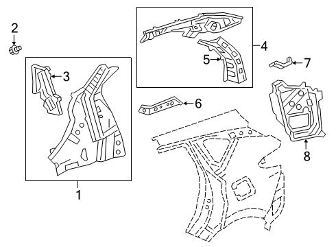 2024 Acura RDX Inner Structure - Quarter Panel Diagram