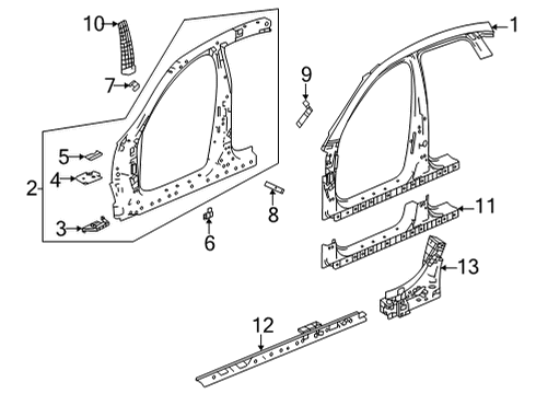 2022 Acura TLX Aperture Panel, Rocker Diagram