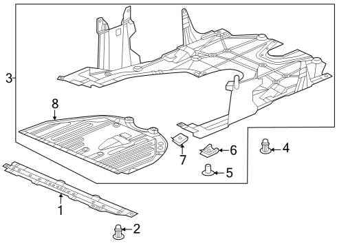 2023 Acura Integra Splash Shields Diagram