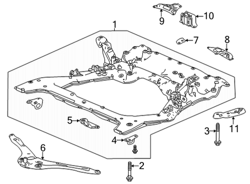 2021 Acura TLX Stiffener, Front Diagram for 50240-TGZ-A00