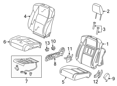 2022 Acura ILX Passenger Seat Components Diagram 2