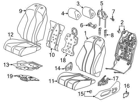 2024 Acura RDX Driver Seat Components Diagram 1