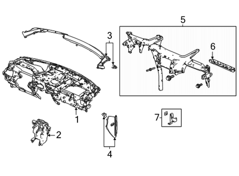 2022 Acura MDX Panel, Instrument Diagram for 77100-TYB-A01