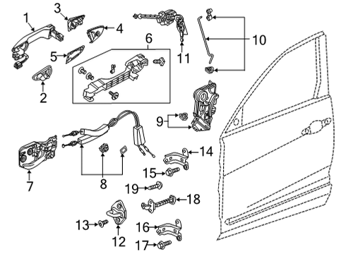 2023 Acura MDX Lock & Hardware Diagram 1