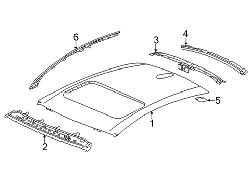 2023 Acura TLX Roof & Components Diagram