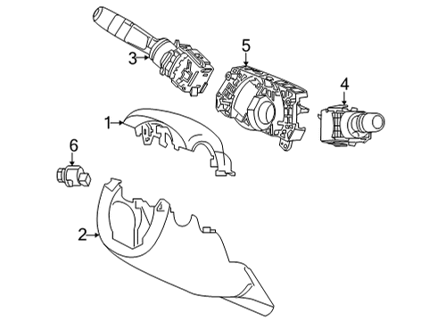 2023 Acura MDX Shroud, Switches & Levers Diagram