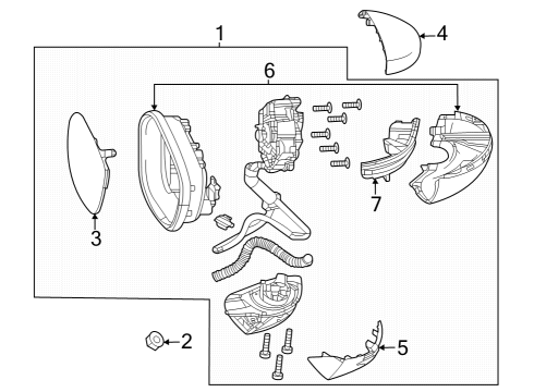 2023 Acura Integra Cover, Right Nh883P Diagram for 76202-3S5-A01ZD