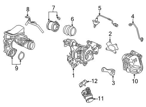 2022 Acura TLX Turbocharger & Components Diagram 1