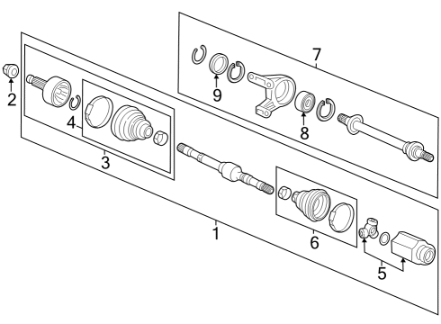 2023 Acura Integra Joint Set, Outboard Diagram for 44014-T20-305