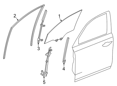 2023 Acura MDX Glass - Front Door Diagram