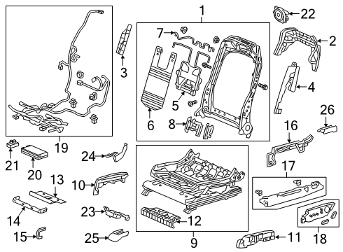 2024 Acura RDX Driver Seat Components Diagram 2