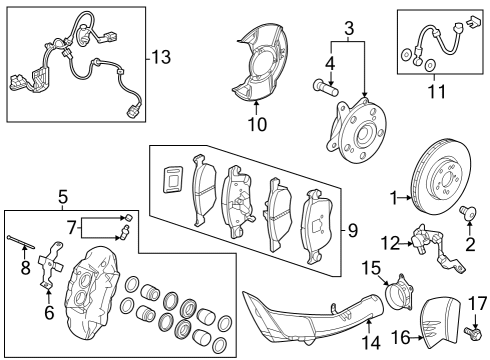 2024 Acura Integra Bearing Assembly , Front Diagram for 44200-T60-A01