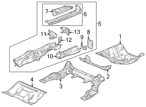 2023 Acura Integra Floor, Rear Diagram for 65511-TGG-A00ZZ