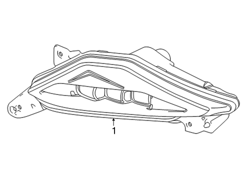 2022 Acura MDX Foglight, Front Right Diagram for 33900-TYA-A02