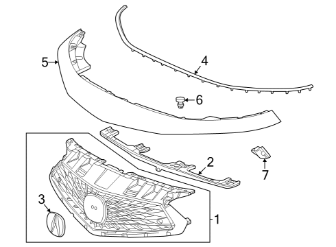 2023 Acura Integra Grille, Front Nh547 Diagram for 71200-3S5-A21ZA