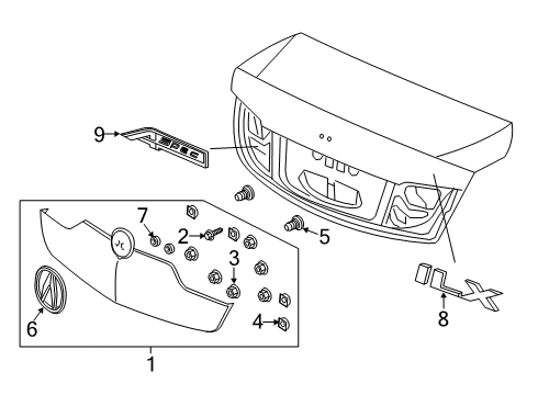 2022 Acura ILX Exterior Trim - Trunk Diagram