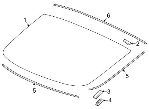 2023 Acura Integra Glass Set, Rear Diagram for 73211-3S5-A01