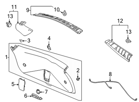 2023 Acura MDX Interior Trim - Lift Gate Diagram