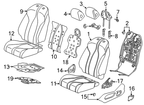 2022 Acura MDX Pad Component, Front Left Cush Diagram for 81537-TYA-Y43