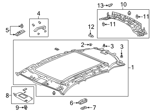 2024 Acura RDX Interior Trim - Roof Diagram