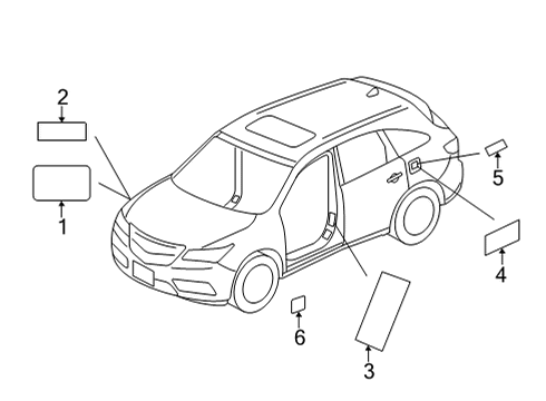 2024 Acura MDX Information Labels Diagram