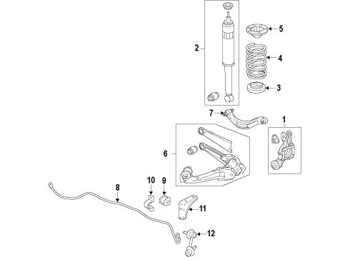 2022 Acura ILX Suspension Components, Upper Control Arm, Stabilizer Bar Diagram