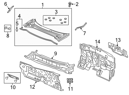 2022 Acura ILX Cowl Diagram